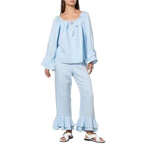 Sleeper Womens/Ladies Puff Sleeve Loungewear Set / Blue